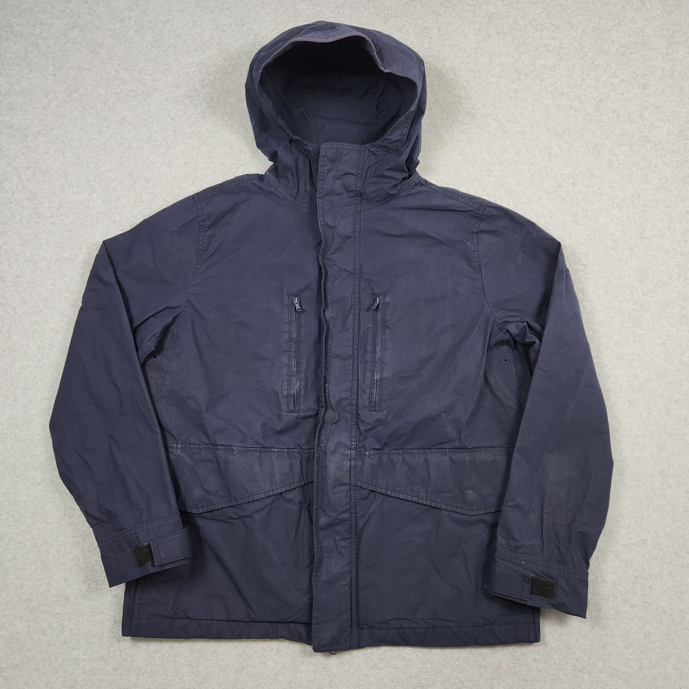 Vineyard Vines Jacket Mens Medium Blue Proofed Cotton Rain Windbreaker Home Dry